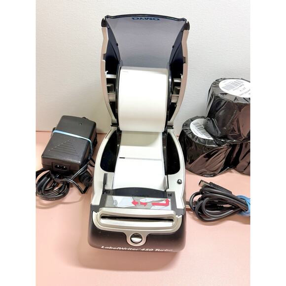 Dymo 450 Turbo LabelWriter Thermal Label Printer 1750283 with Cables & Labels - Picture 4 of 6